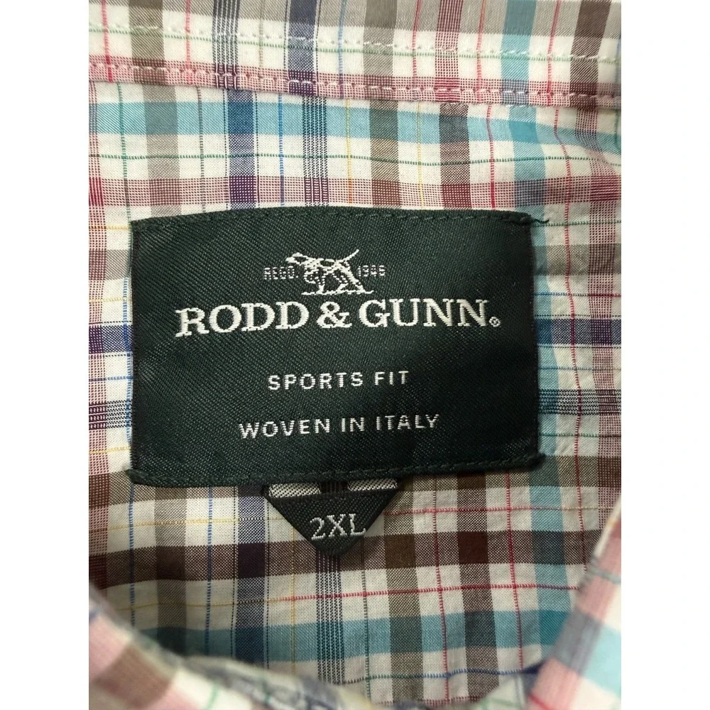 Rodd & Gunn‎ Shirt Men's 2XL Sports Fit Gingham Check Long Sleeve Casual Preppy